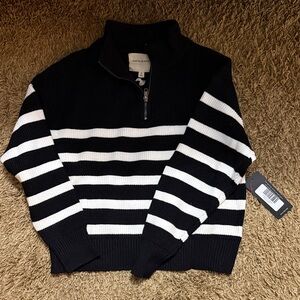 Thread & Supply Monochrome Half-Zip Sweater